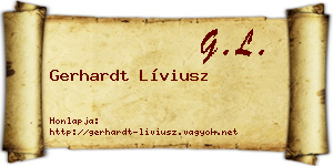 Gerhardt Líviusz névjegykártya